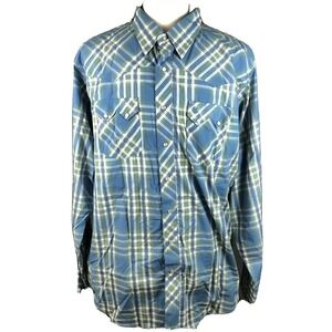 Wrangler Western Cowboy Shirt Men's XL Pearl Snaps Rodeo Southern Farmer Ranch